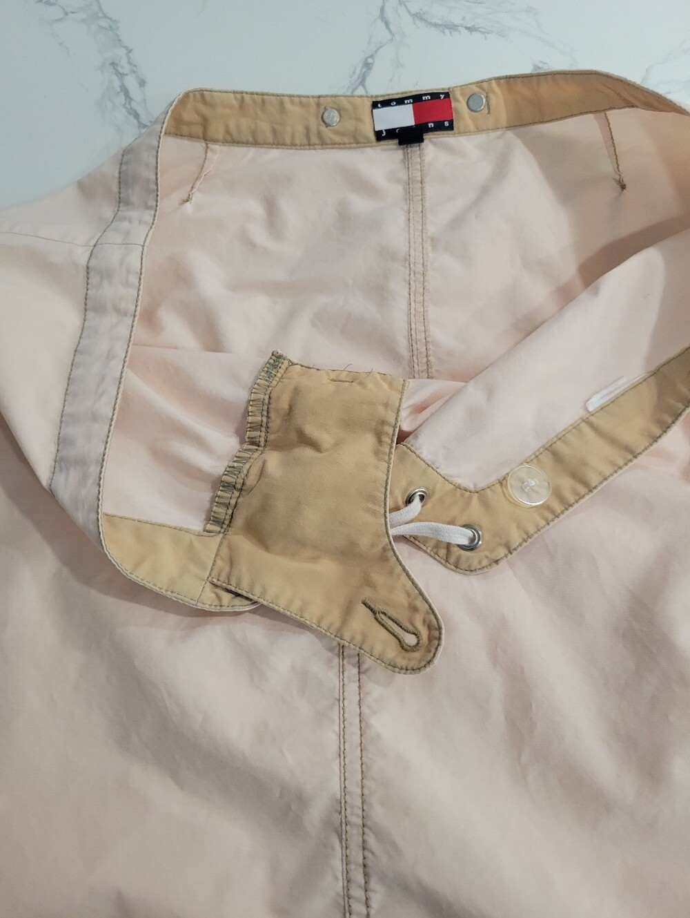 Vintage Y2k Tommy Hilfiger Blush Pink Cargo Low Rise Tie Front Maxi Skirt Size 7 - Picture 8 of 12